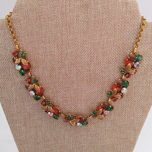 Vintage 1950's Multi Colour Rhinestone Necklace